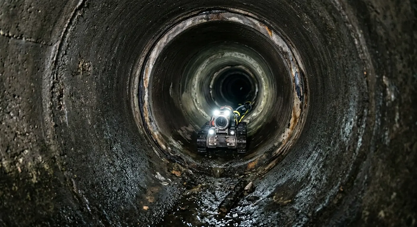 Robotic sewer camera inspecting pipe interior for Sewer Line Repair in Millersville